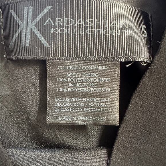Kardashian Kollection Small Black Tie Waist Open Front Cardigan Polyester - Picture 9 of 10